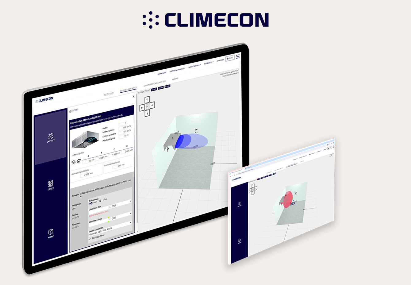 Climeconin Ilmavirran ja äänen simulointi webapplikaatio